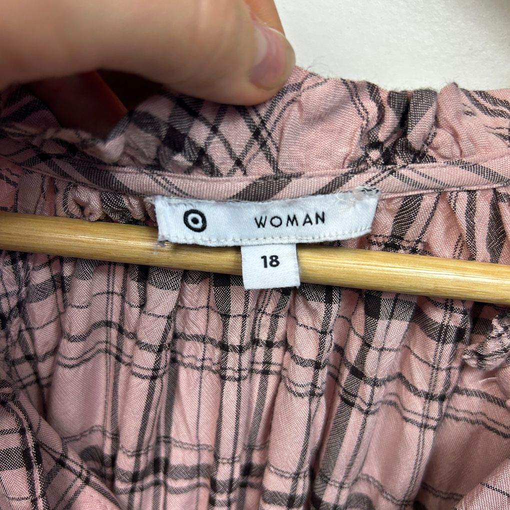 Target Pink Plaid Plus Size Top - Size 18