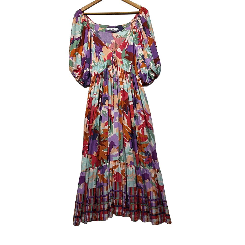 Henry Oscar Multicoloured Floral Maxi Dress - Size 14