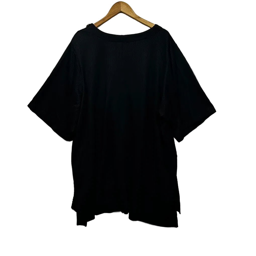 Autograph Black Ribbed Top - Size 24/XXL