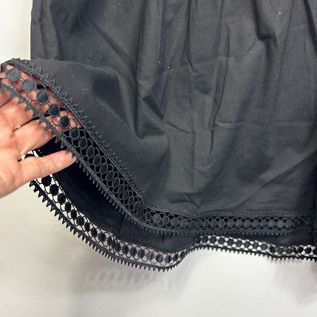 Autograph Black Linen Peplum Top - Size 22