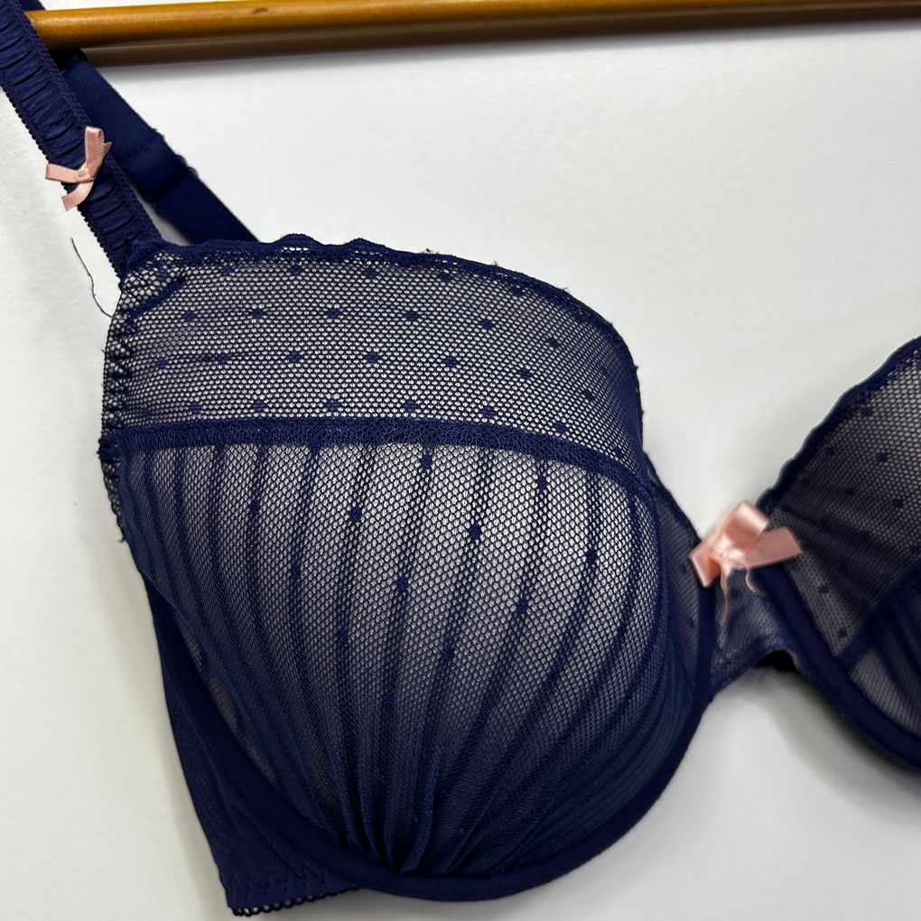 M&S Navy Lace Bra - Size 16D