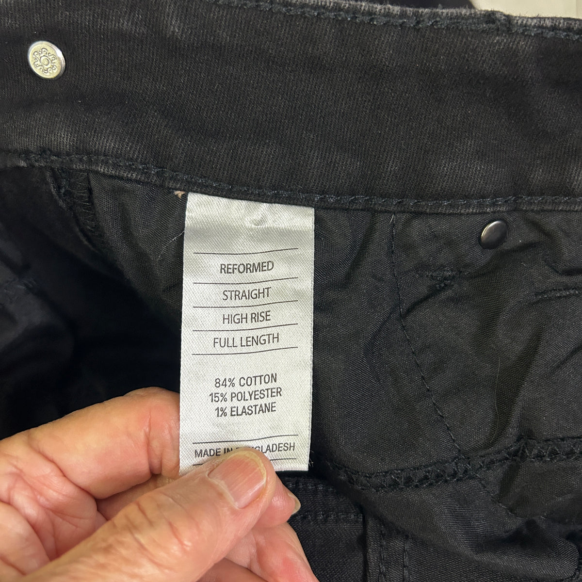Just Jeans Black Reformed Straight High Rise Plus Size Jeans - Size 20F