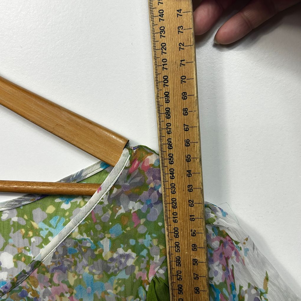 Katies Green Floral Sheet Top - Size 14/16