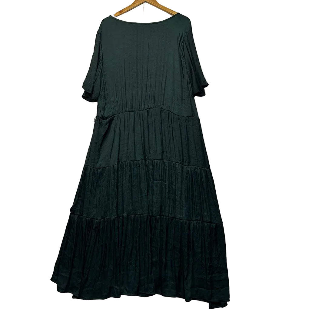 Autograph Green Plus Size Tiered Maxi Dress - Size 24
