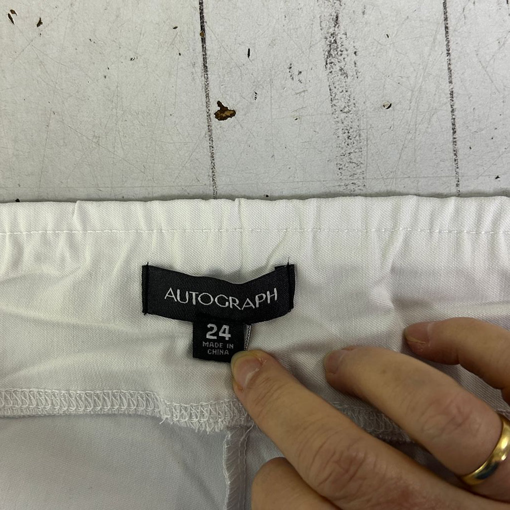 Autograph White Cropped Pants - Size 24