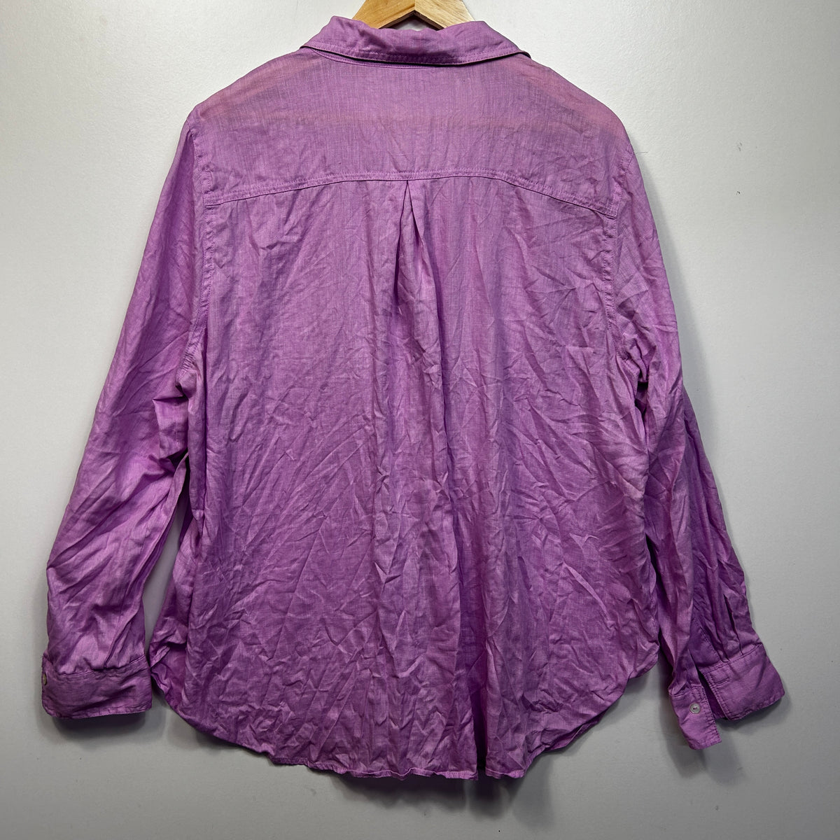 Sussan Purple Long Sleeve Linen Shirt - Size 16