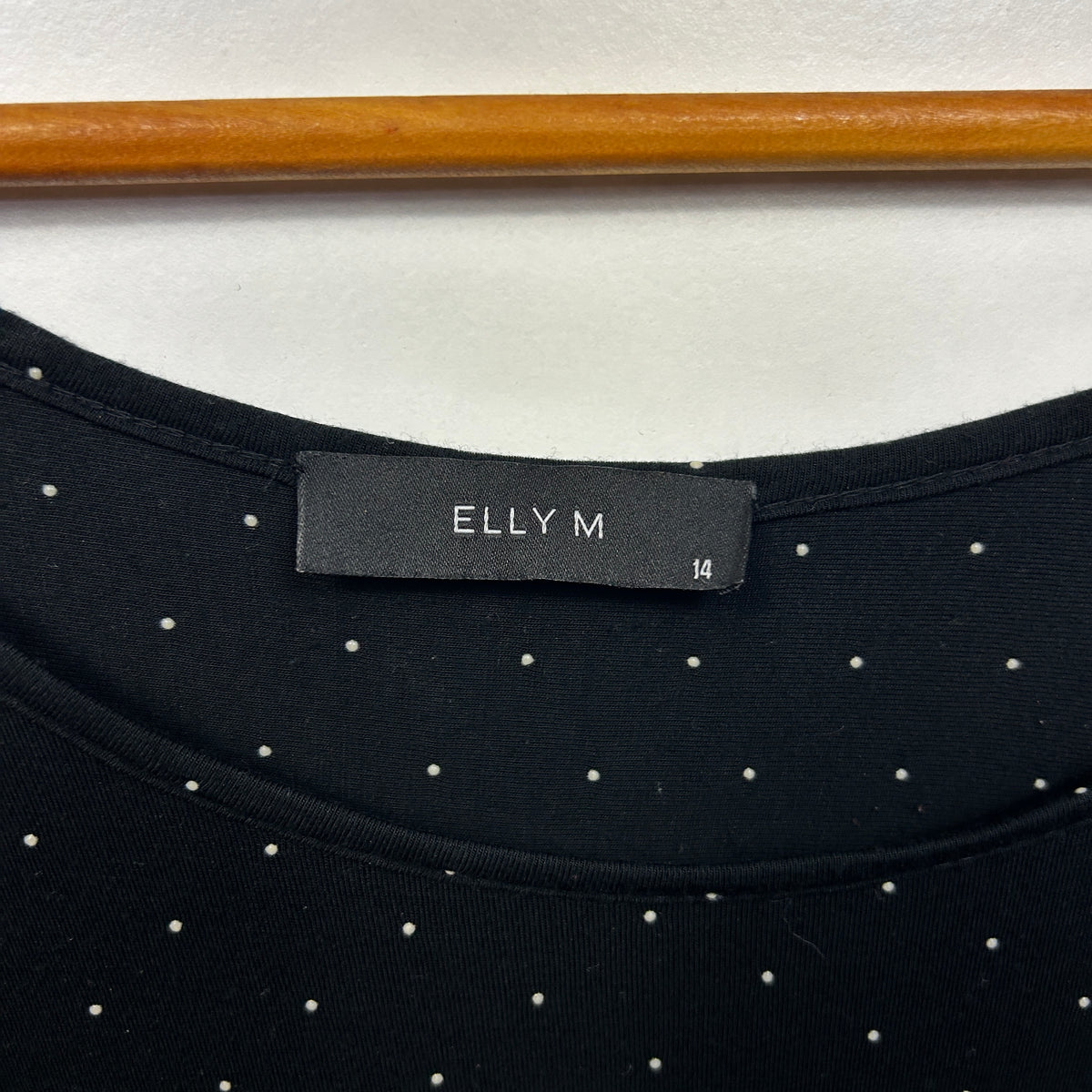 Elly M Black Polka Dot T-Shirt Dress - Size 14