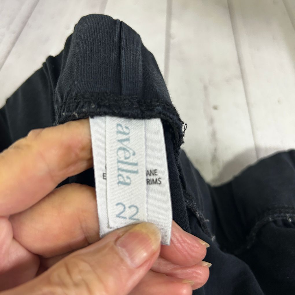 Avella Black Cotton Legging Pants - Size 22