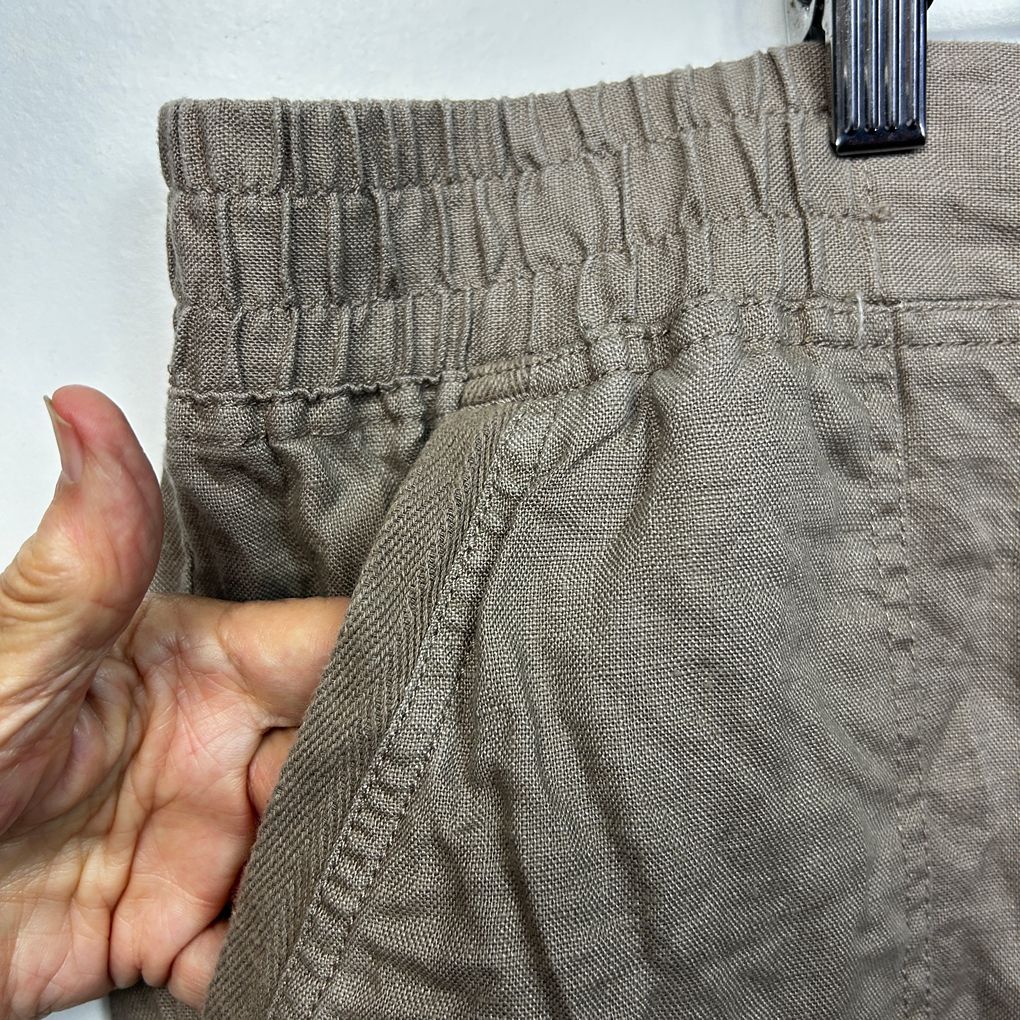 Autograph Taupe Linen Shorts - Size 22