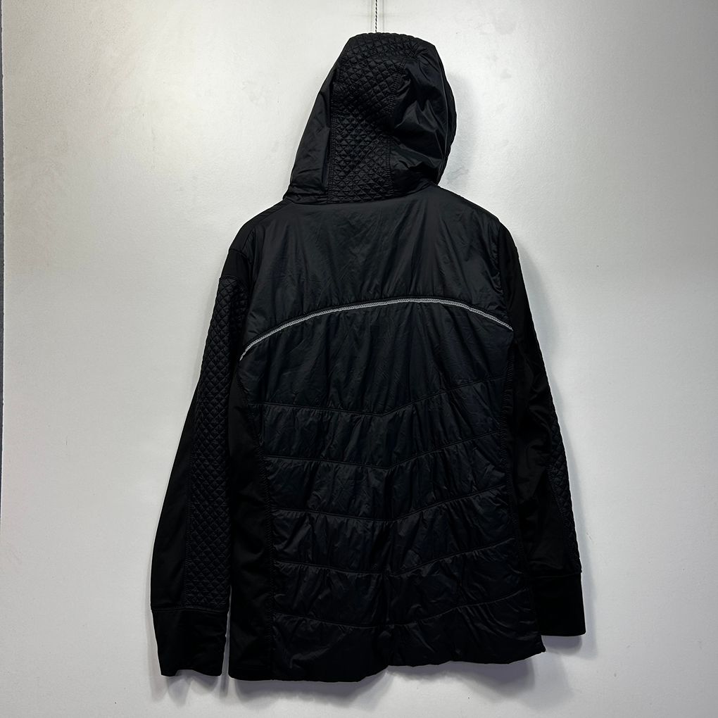 Virtuelle Black Plus Size Quilted Hooded Jacket - Size 18