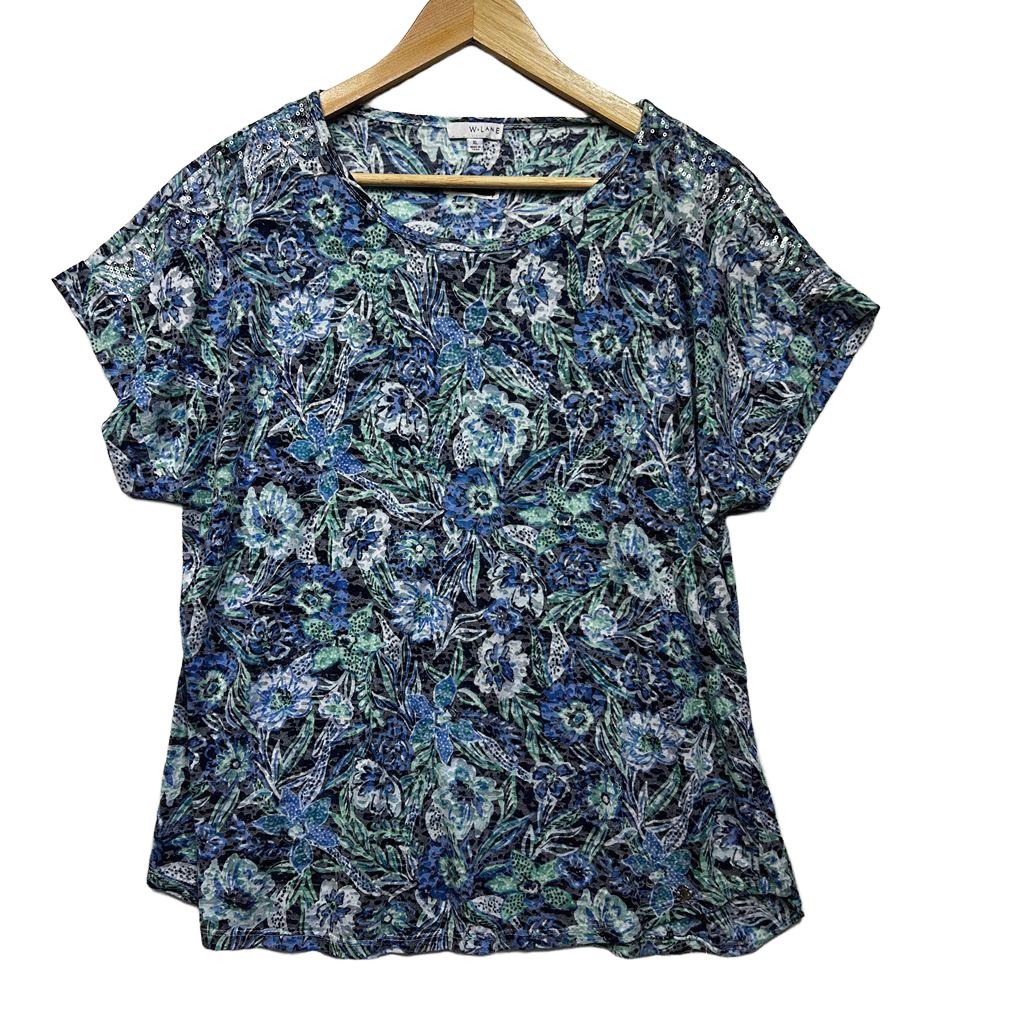 W.Lane Blue Cotton Top - Size XL
