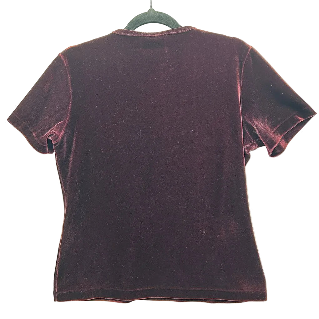 Glassons Burgundy Velvet Boho Top - Size 14