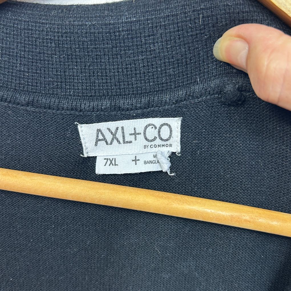 Axl+Co Black Cotton Polo Shirt - Size 7XL
