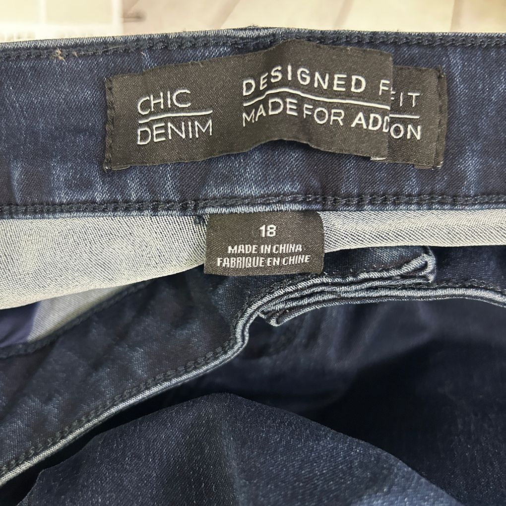 City Chic Blue Plus Size Mid Rise Denim Shorts - Size 18