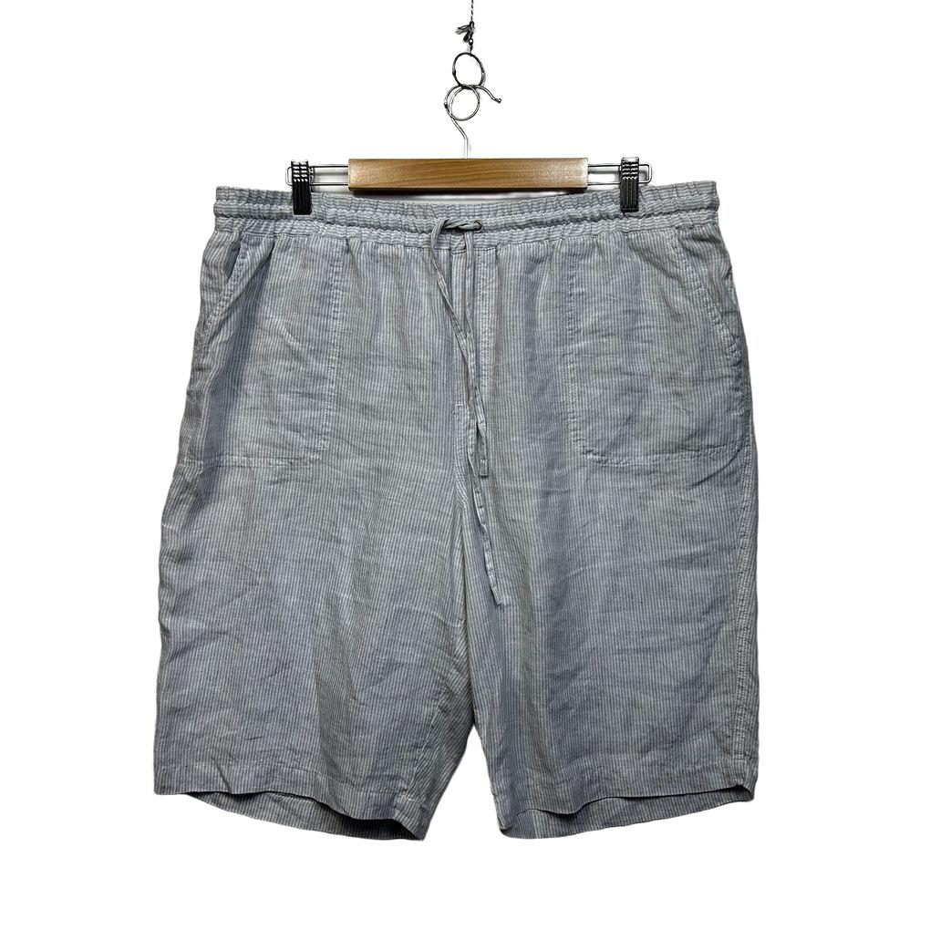 W.Lane Grey Striped Linen Shorts - Size 18