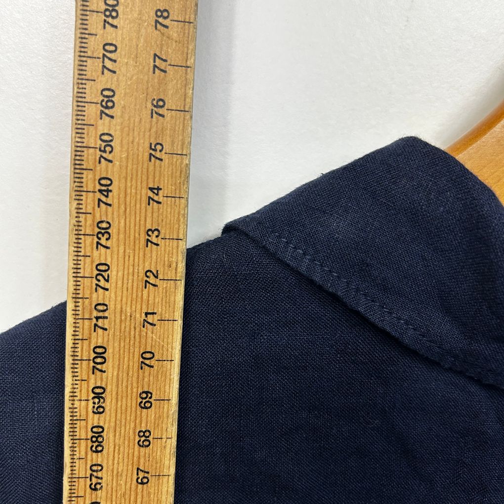 Country Road Navy Linen Shirt - Size 16