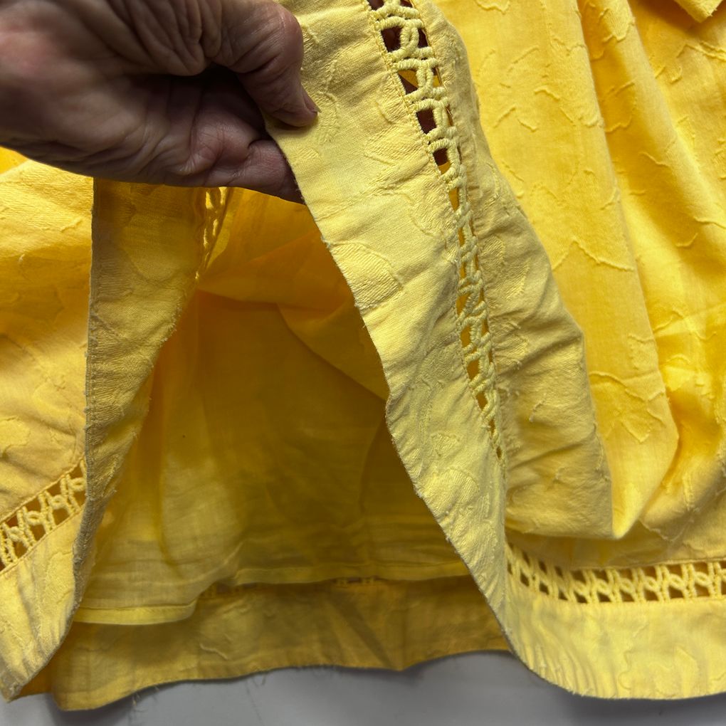 Blue Illusion Yellow Cotton Top - Size 2L