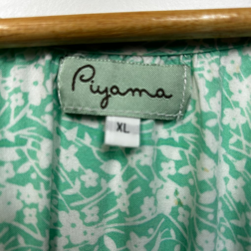 Piyama Green Floral Bell Sleeve Top - Size XL