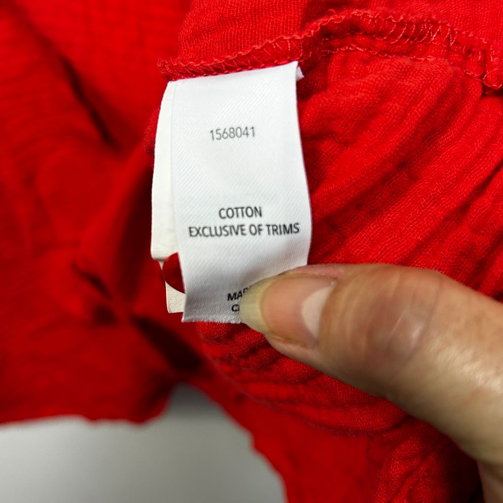 Avella Red Cotton Shirt - Size 26