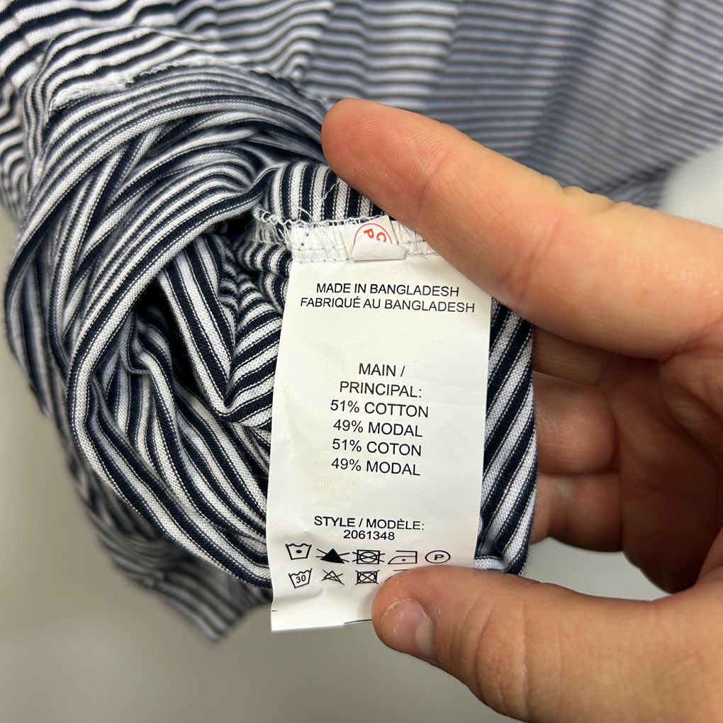 Millers Navy Plus Size Striped Cotton Top - Size 20