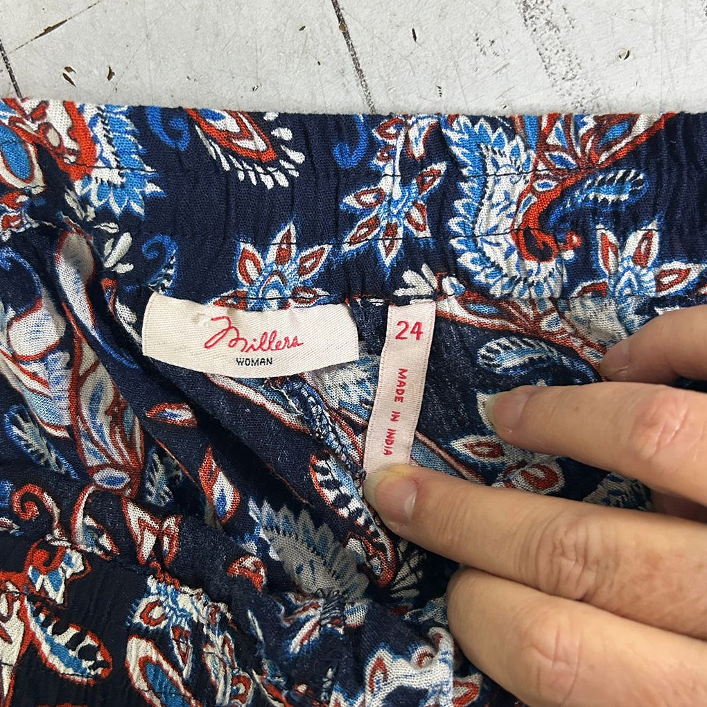 Millers Navy Paisley Plus Size Cropped Pants - Size 24