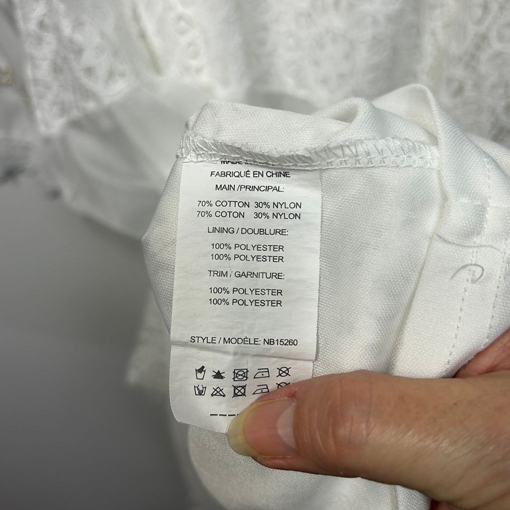 Liz Jordan White Plus Size Boho Cotton Dress - Size 18
