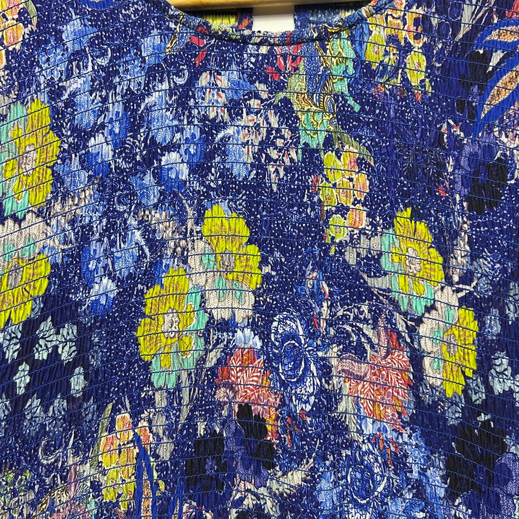 Virtuelle Blue Floral Shirred Maxi Dress - Size 20