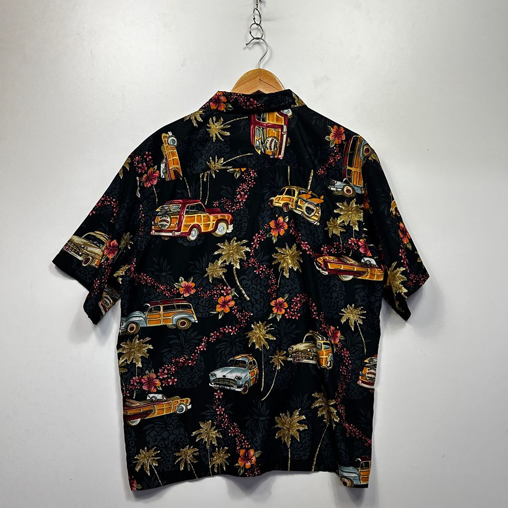 Black Hawaiian Retro Surf Mens Shirt - Size XXL