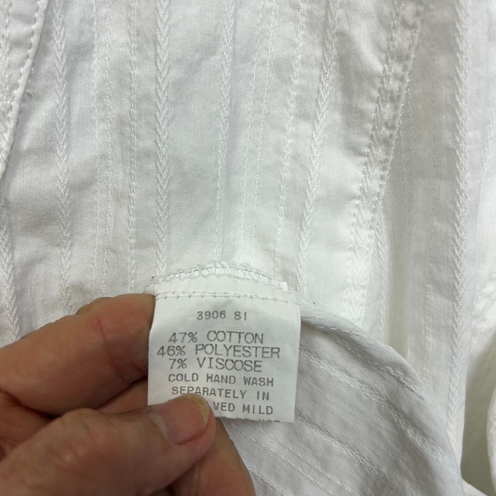 Perri Cutten White Cotton Shirt - Size 16