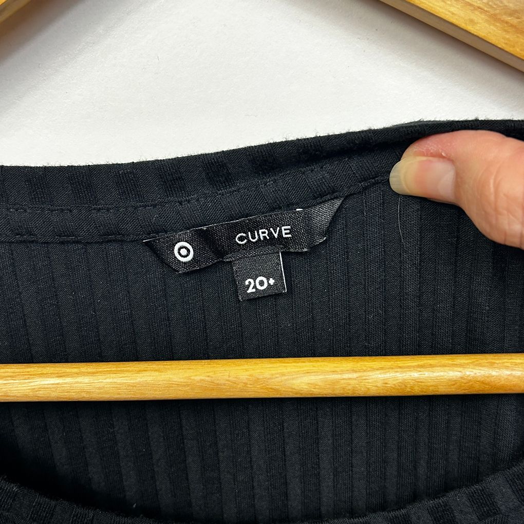 Target Black Ribbed Plus Size Top - Size 20