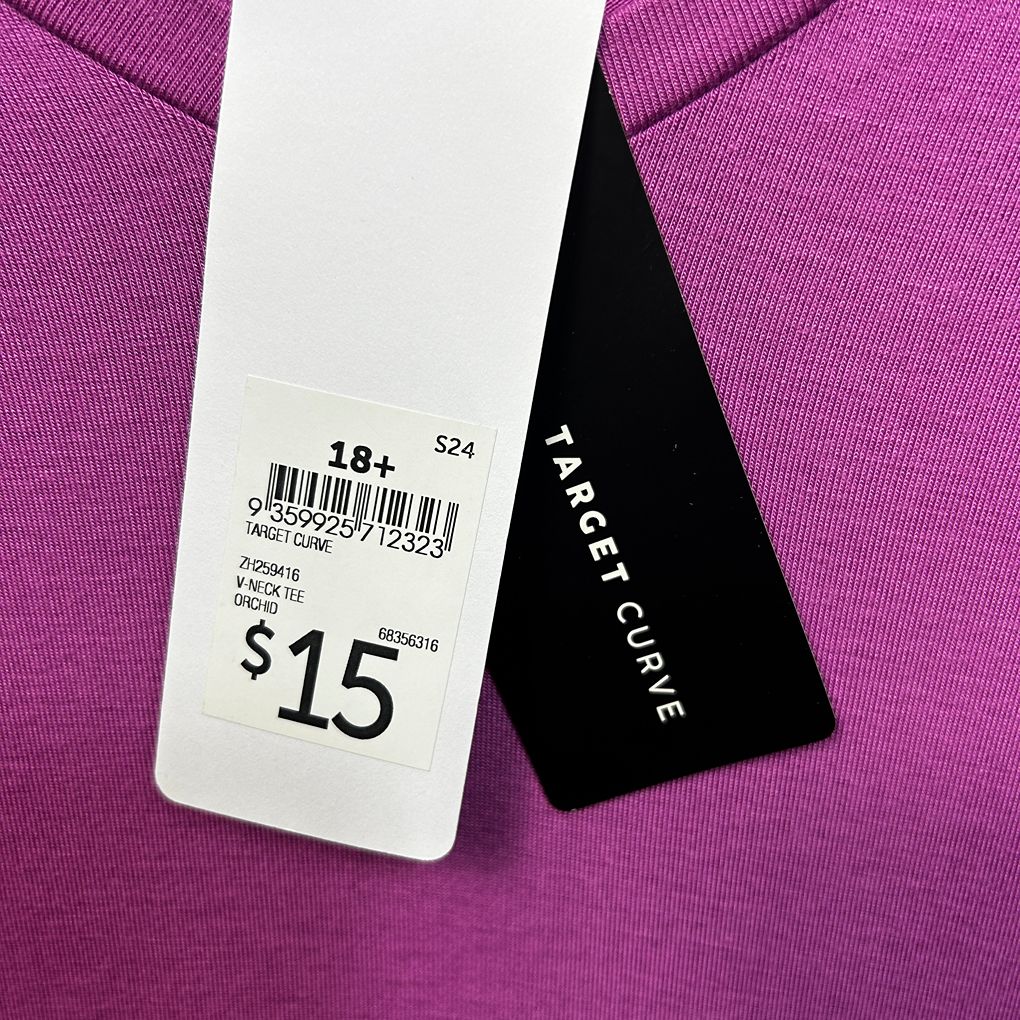 Target Curve Purple V-Neck Top - Size 18
