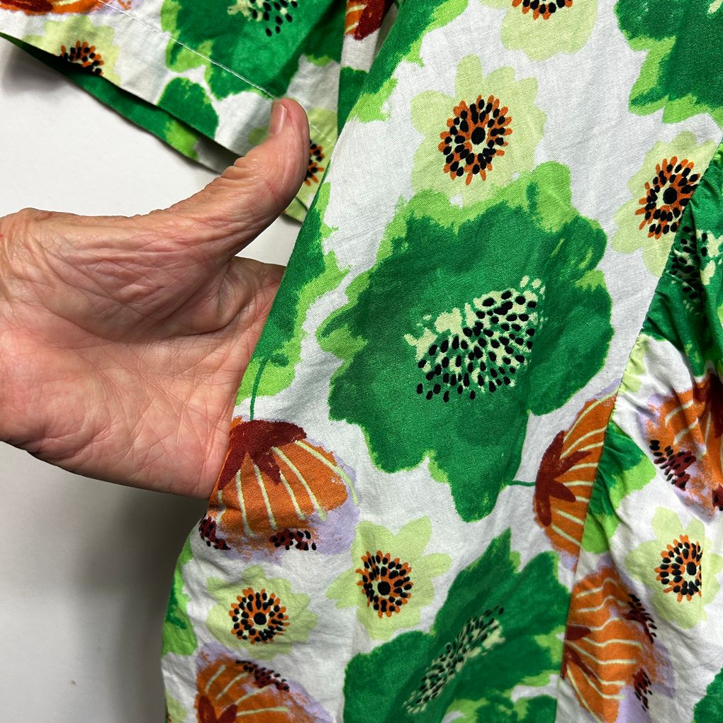She Street Green Floral Cotton Dress - One Size