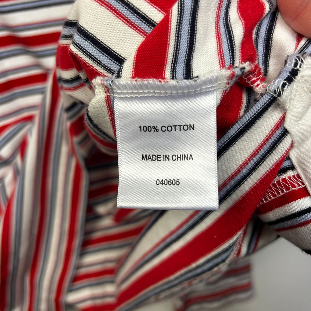 Sussan Red Striped Plus Size Cotton Long Sleeve Top - Size XXXL