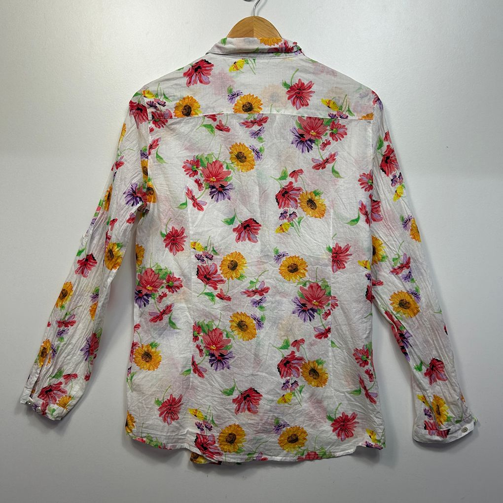 Goondiwindi Cotton White Floral Shirt - Size 16