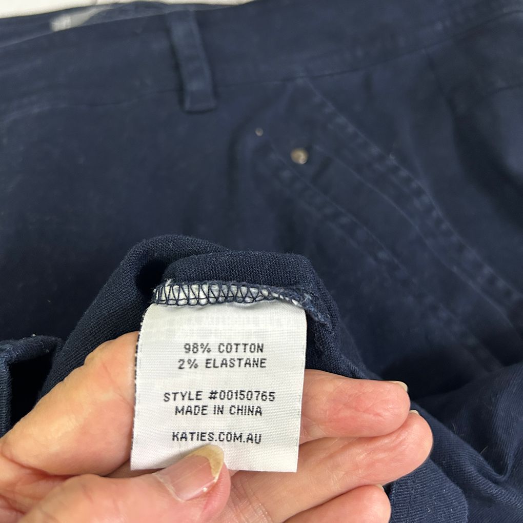Katies Navy Cotton Skirt - Size 18 (fault)