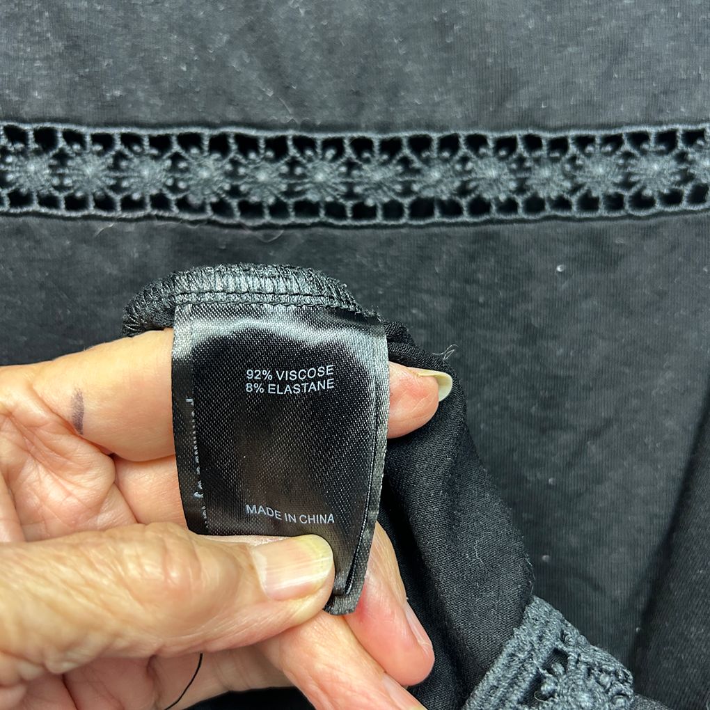 Taking Shape Black Lace Trim Top - Size 20