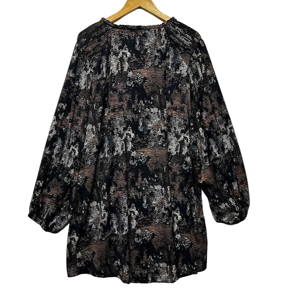 City Chic Black Printed Top - Size 24/XXL