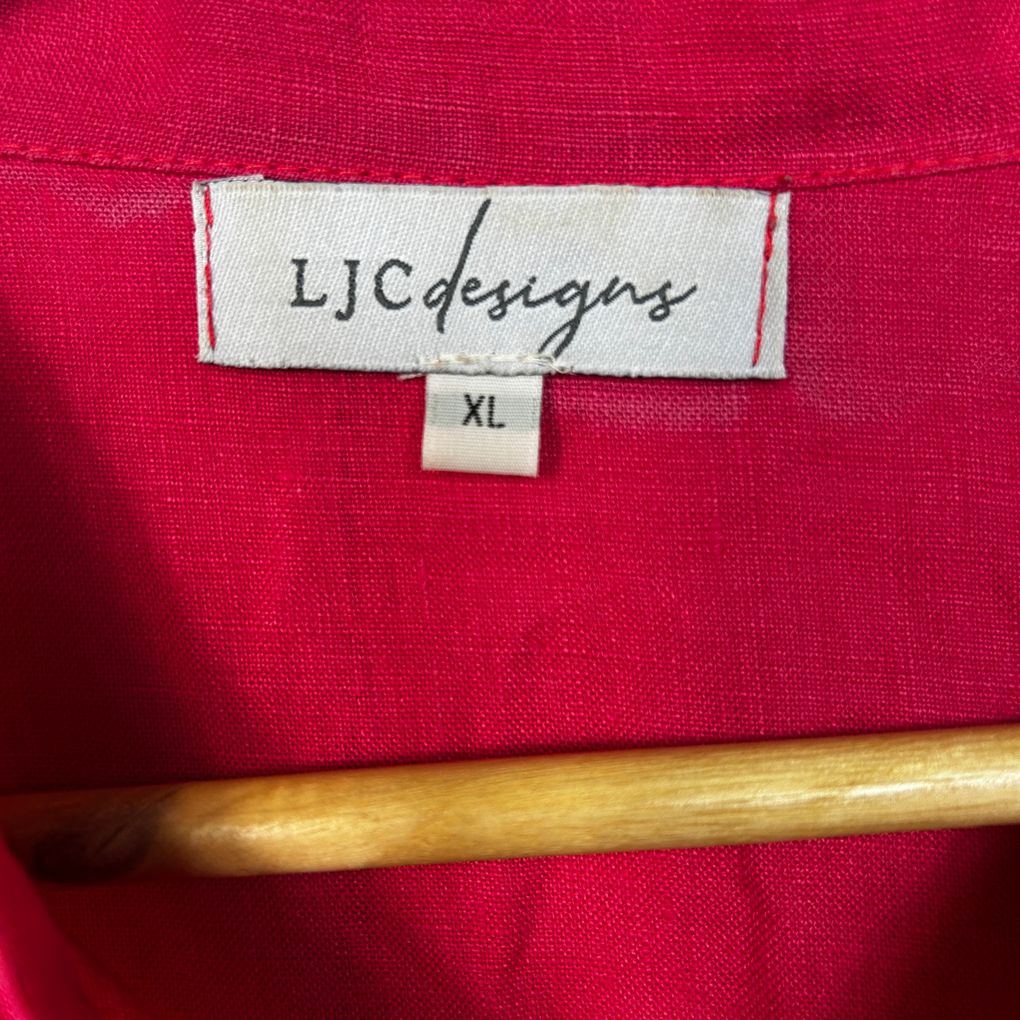 Pink Linen Tiered Maxi Dress - Size XL