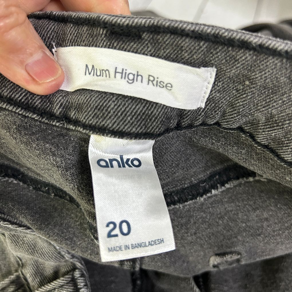 Anko Washed Black Plus Size Mum Jeans - Size 20