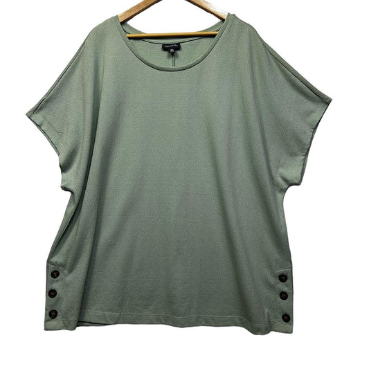 Autograph Sage Green Cotton Top - Size 24