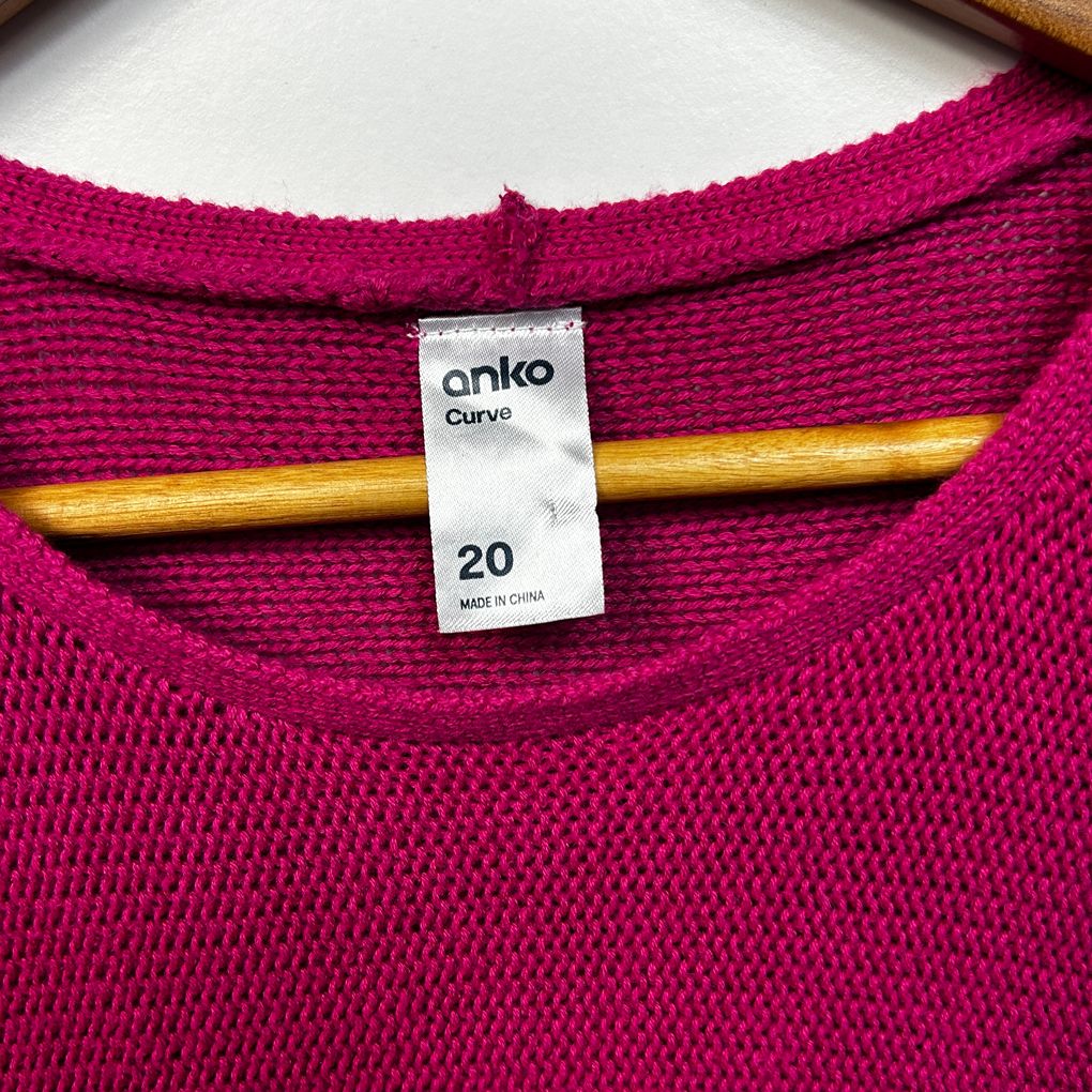Anko Pink Cotton Knit Top - Size 20