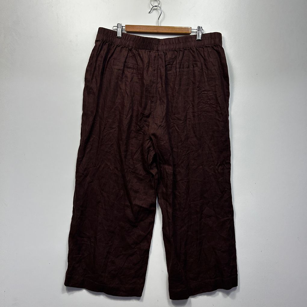 Just Jeans Brown Relaxed Mid Rise Linen Pants - Size 16