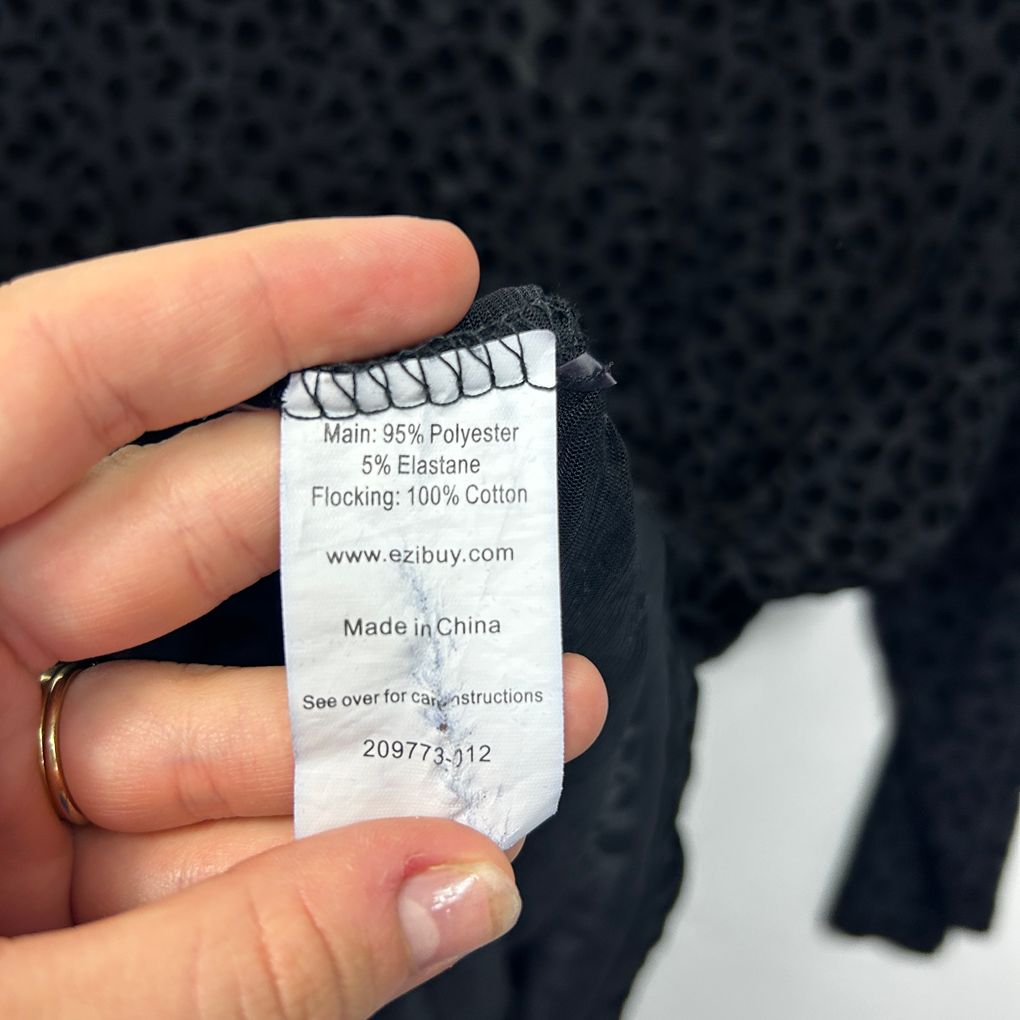 Capture Black Plus Size Sheer Cotton Top - Size 18