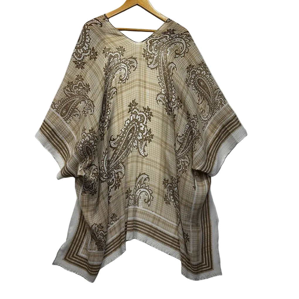 Seed Heritage Beige Paisley Kimono Top - One Size
