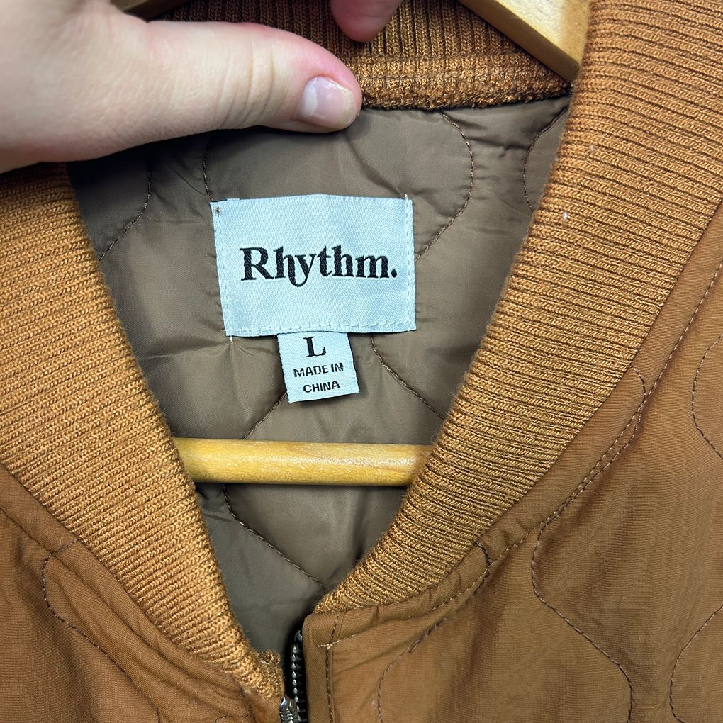 Rhythm Rust Cotton Quilted Vest - Size L