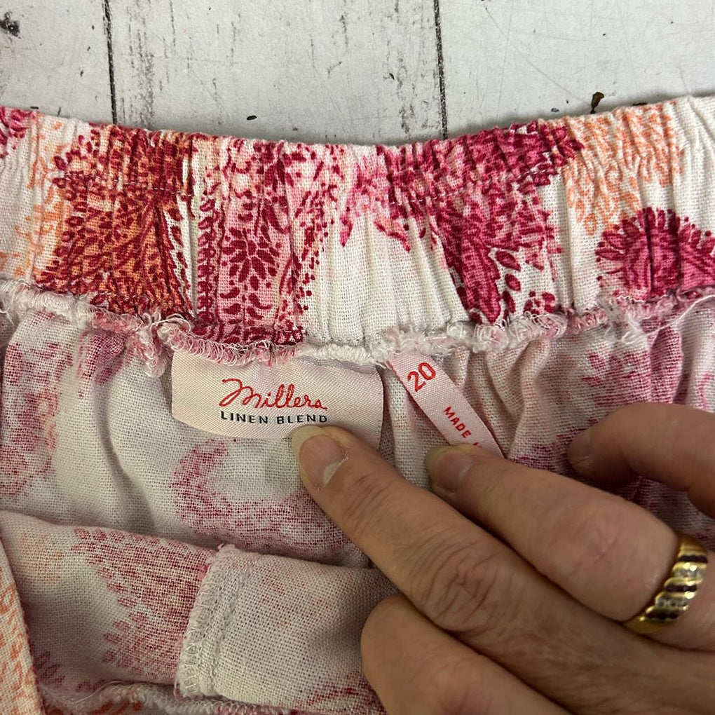 Millers Pink Paisley Plus Size Linen Pants - Size 20