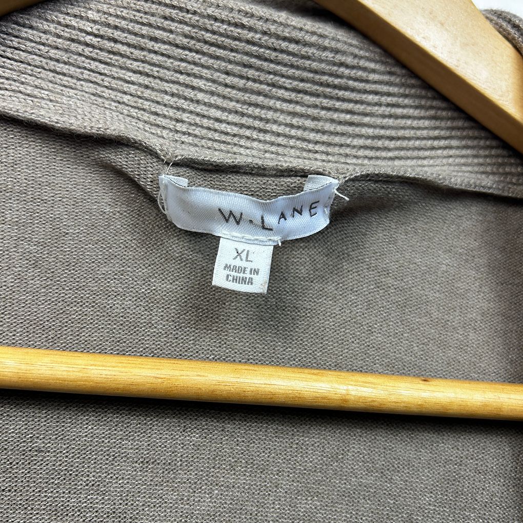 W.Lane Taupe Long Sleeve Cardigan - Size XL