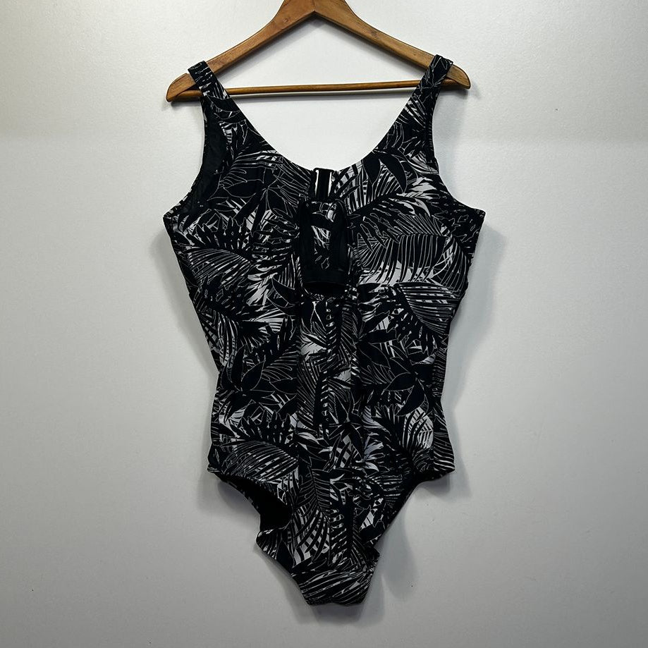 Autograph Black and White Print Swimsuit - Size 20