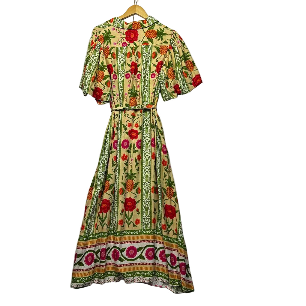 St Frock Tropical Print Maxi Shirt Dress - Size 12