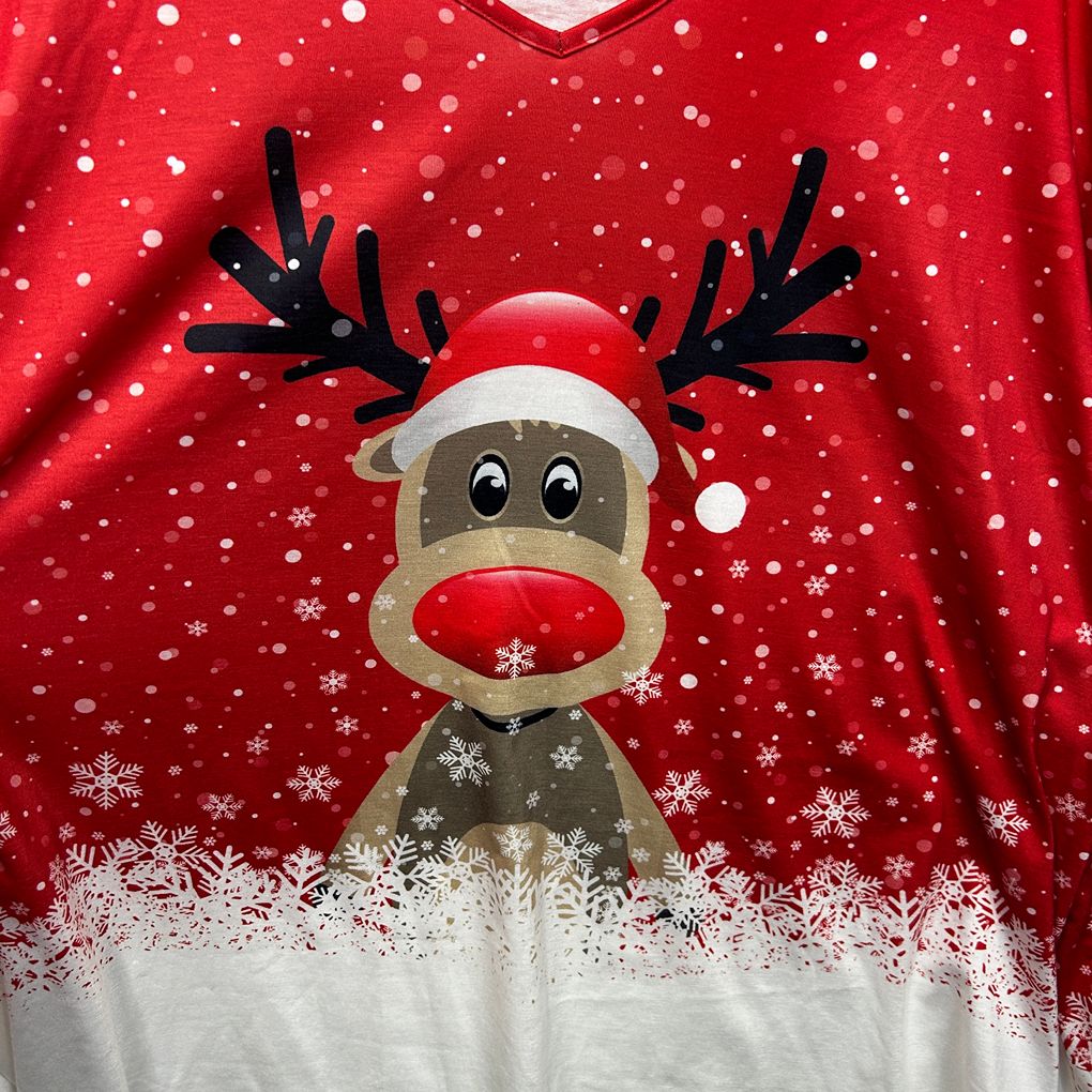 Christmas Reindeer Plus Size Top - Size 4XL
